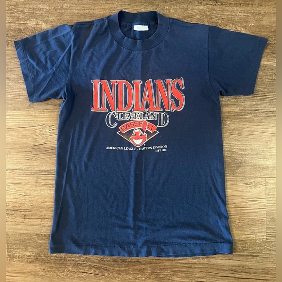 VINTAGE Cleveland Indians T-Shirt Size S Single Stitch Chief Wahoo 1993 - Picture 1 of 10